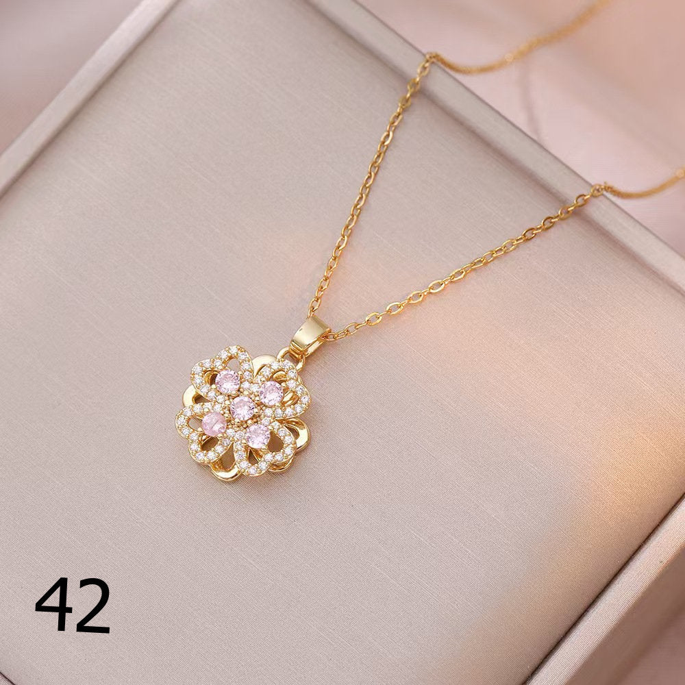 18K Gold Plated Shiny Spinner Necklaces -Blind bag