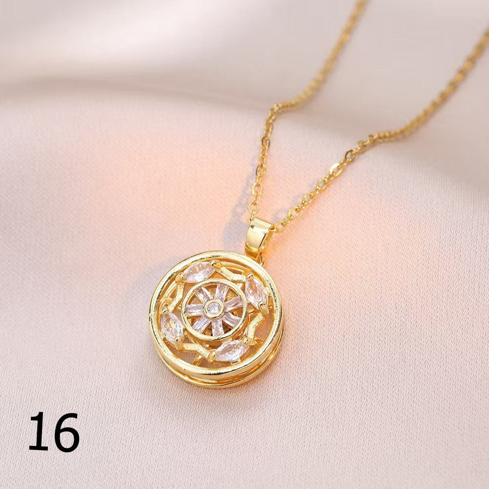 18K Gold Plated Shiny Spinner Necklaces -Blind bag