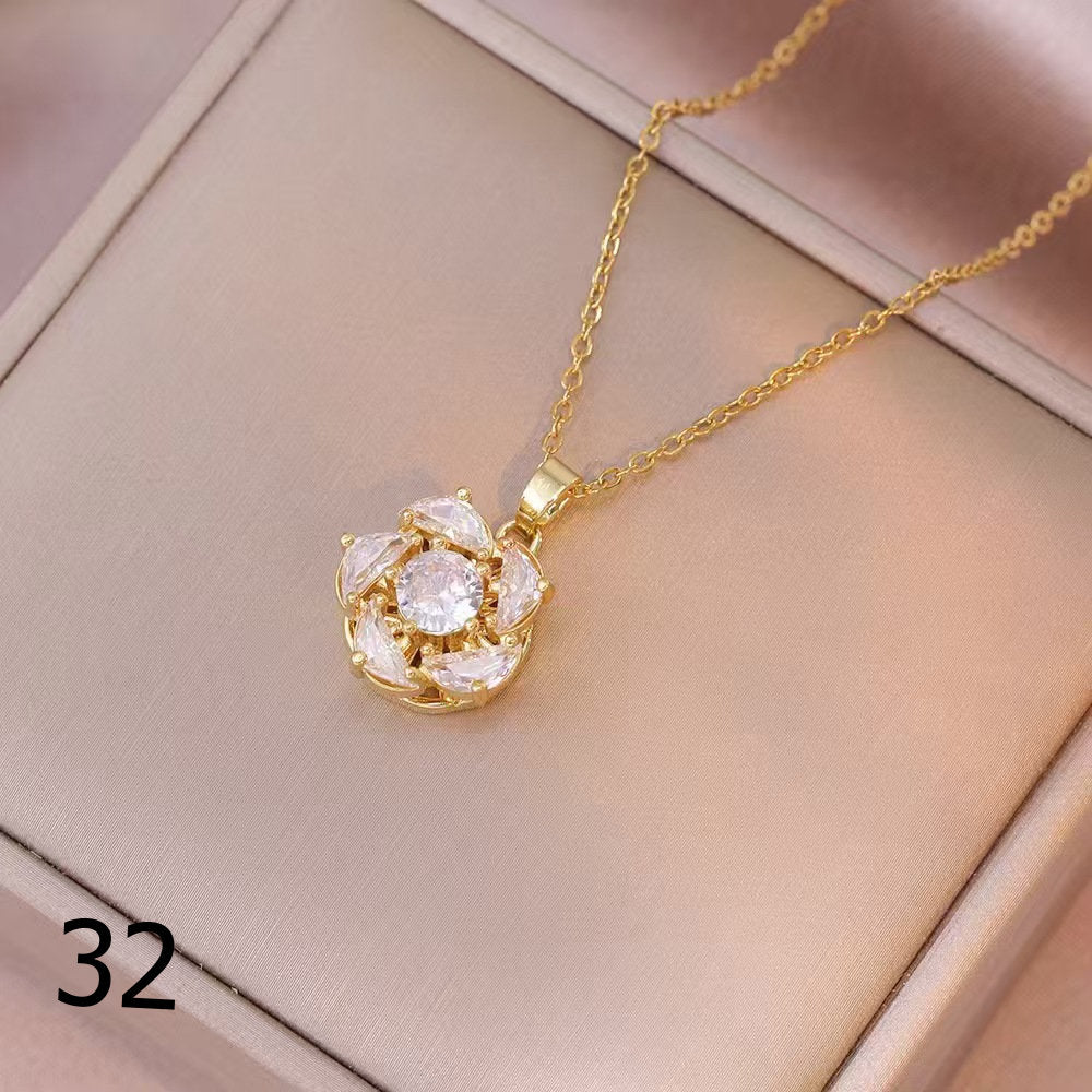 18K Gold Plated Shiny Spinner Necklaces -Blind bag