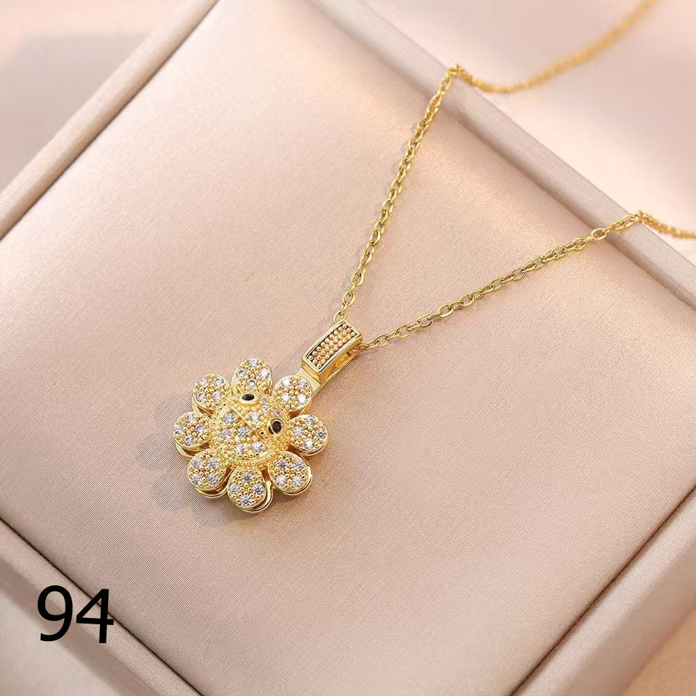 18K Gold Plated Shiny Spinner Necklaces -Blind bag